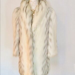 Vintage Faux Fur White Coat